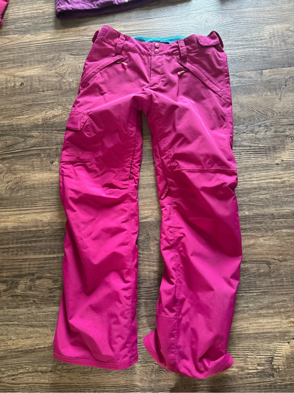 The North Face Pink and Purple Ski Jacket with Magenta Snow Pants